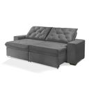 Ver imagem 2 de Sofá Retrátil e Reclinável 2.30m Estilo Estofados - Europa com Softgel D33 Velupluma "cinza"