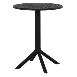 Mesa de Jantar Redonda Área Externa Drops Rivatti 60 Cm (largura) Polipropileno Preto 75 Cm (altura - 1