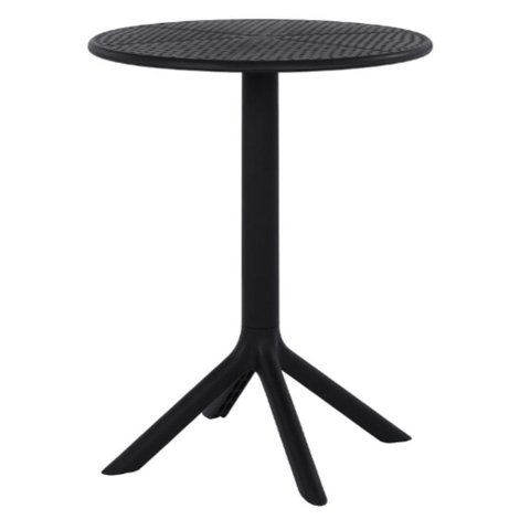 Mesa de Jantar Redonda Área Externa Drops Rivatti 60 Cm (largura) Polipropileno Preto 75 Cm (altura