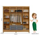 Ver imagem 2 de Guarda Roupa Casal Flórida 8 Portas e 4 Gavetas Freijó Cinza com Espelho - Moval Freijó Cinza