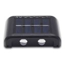 Ver imagem 1 de Arandela Solar Led 4 Fachos 3000k Preto Ip65 Resistente À Chuva para Iluminação Externa Moderna