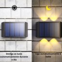 Ver imagem 7 de Arandela Solar Led 4 Fachos 3000k Preto Ip65 Resistente À Chuva para Iluminação Externa Moderna