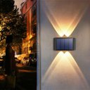 Ver imagem 3 de Arandela Solar Led 4 Fachos 3000k Preto Ip65 Resistente À Chuva para Iluminação Externa Moderna