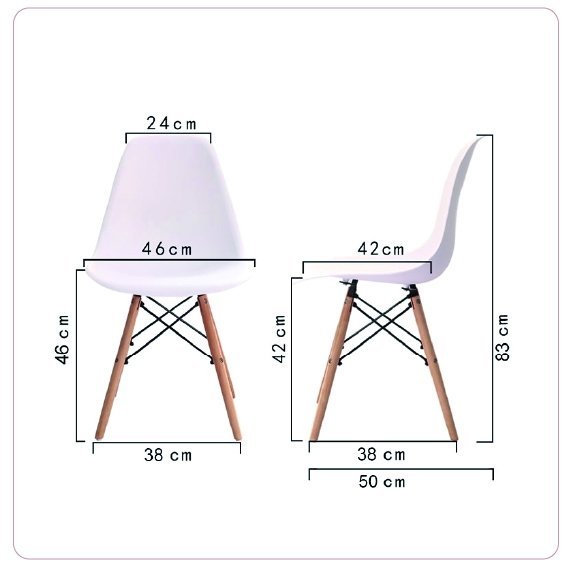 Cadeira de Jantar Charles Eames Eiffel Branco 1 Cadeira - 2