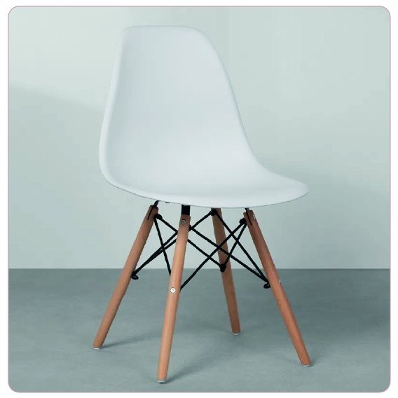 Cadeira de Jantar Charles Eames Eiffel Branco 1 Cadeira - 5