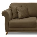Ver imagem 5 de Sofá 3 Lugares 220cm Suede Arras Marrom Caramelo