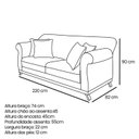 Ver imagem 3 de Sofá 3 Lugares 220cm Suede Arras Marrom Caramelo