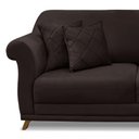 Ver imagem 5 de Sofá 3 Lugares 220cm Suede Arras Preto Café