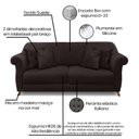 Ver imagem 4 de Sofá 3 Lugares 220cm Suede Arras Preto Café