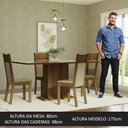 Ver imagem 4 de Conjunto Sala de Jantar Mesa Tampo de Vidro 4 Cadeiras Crema/rustic/bege Greta Madesa