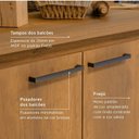 Ver imagem 7 de Balcão de Cozinha com Tampo 100% MDF 2 Portas 3 Gavetas 120cm Princess Marrom Freijó