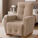 Ver imagem 1 de Poltrona de Amamentação Luna  com Puff e Balanço Suave em Boucle – Conforto, Elegância e Qualidade