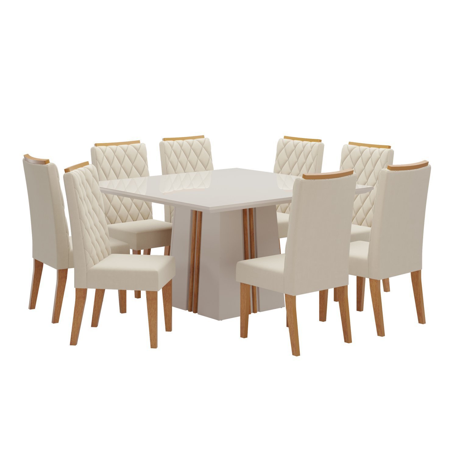 Conjunto Sala de Jantar Mesa Bela com 8 Cadeiras Iza Viero - 2