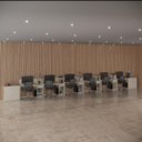 Ver imagem 1 de Conjunto de Escritório Noruega 5 Livreiro 2 Buffet e 6 Mesas 90cm - Via Nossa - Off White e Cedro