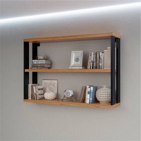 Nicho Retangular 100% Mdf Industrial F26 Freijó/preto - Dalla Costa