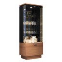 Ver imagem 2 de Cristaleira Aura Hb Móveis 2 Portas de Vidro 1 Gaveta Nature e Preto