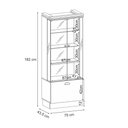 Ver imagem 4 de Cristaleira Aura Hb Móveis 2 Portas de Vidro 1 Gaveta Nature e Preto