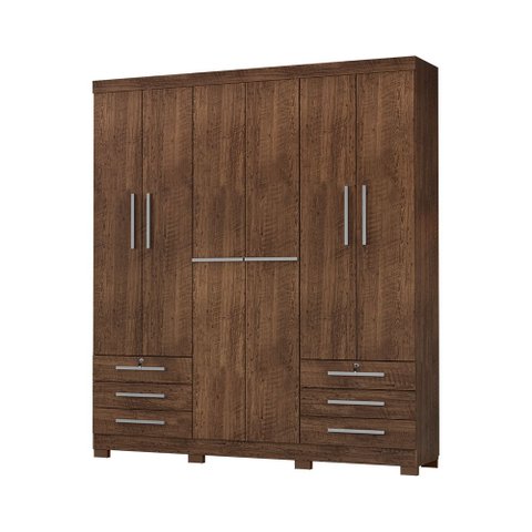 Roupeiro 200cm 6 Portas 6 Gavetas sem Espelho - Ssx Multicoisas