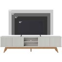 Ver imagem 2 de Rack Bancada para TV até 75" 4 Portas Bastião Off White Matte