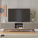 Ver imagem 5 de Rack Bancada para TV até 75" 4 Portas Bastião Off White Matte