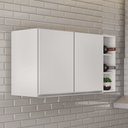 Ver imagem 2 de Armário de Cozinha Aéreo Califórnia 80cm e Nicho Garrafeiro 20cm Riad Branco - Lumil