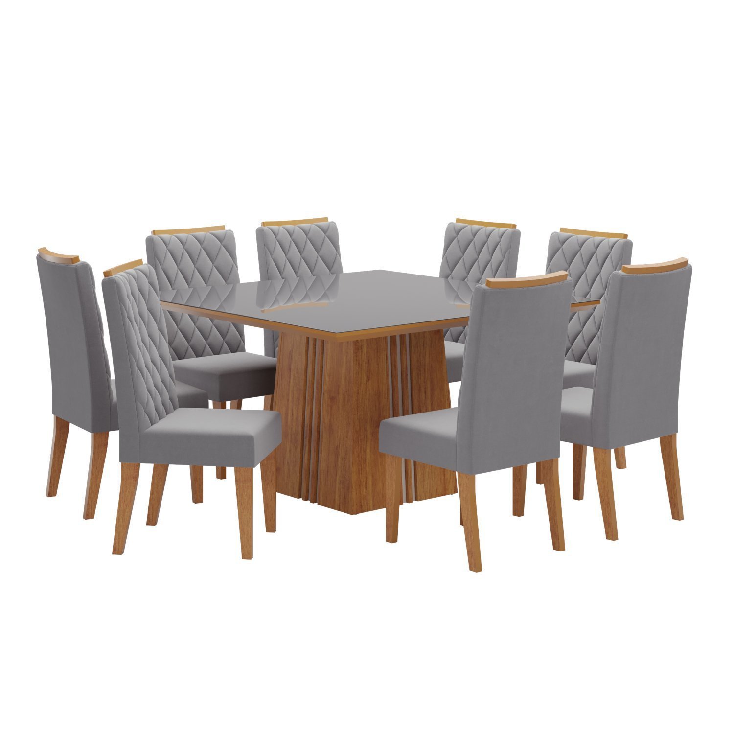 Conjunto Sala de Jantar Mesa Bela com 8 Cadeiras Iza  - 2