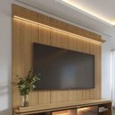 Ver imagem 1 de Painel para TV até 85" com Prateleira e LED Neon Float 215 cm - Carvalho