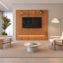 Ver imagem 1 de Conjunto Painel Dominus + Nicho Union Nicho Naturalle 3 Gavetas com LED Mavaular
