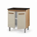 Ver imagem 6 de Balcão para Fogão Cooktop MDP 4 e 5 Bocas Cozinha 2 Portas Cor:Off White