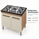 Ver imagem 5 de Balcão para Fogão Cooktop MDP 4 e 5 Bocas Cozinha 2 Portas Cor:Off White