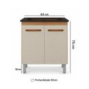 Ver imagem 3 de Balcão para Fogão Cooktop MDP 4 e 5 Bocas Cozinha 2 Portas Cor:Off White