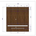 Ver imagem 5 de Painel Ripado para TV até 60 Polegadas 150CMX160,2cm 2 Prateleiras Impressão Off White Móveis Bechara Leme Marrom