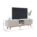 Ver imagem 3 de Rack para Sala Bancada de Tv 75 Pol 218cm Pollyana Off White Matte C04 - D’Rossi