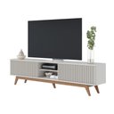 Ver imagem 1 de Rack para Sala Bancada de Tv 75 Pol 218cm Pollyana Off White Matte C04 - D’Rossi