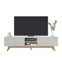 Ver mais imagens de Rack para Sala Bancada de Tv 75 Pol 218cm Pollyana Off White Matte C04 - D’Rossi