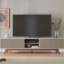 Ver imagem 2 de Rack para Sala Bancada de Tv 75 Pol 218cm Pollyana Off White Matte C04 - D’Rossi