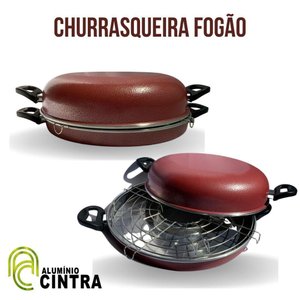 Churrasqueira de Fogão Aluminio Pintado Vermelho Craquelado