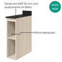 Ver imagem 3 de Balcão Kali Premium 2 Nichos MDF 20cm Branco Nicioli Móveis