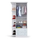 Ver imagem 2 de Guarda Roupa Infantil com Prateleiras 2 Portas 2 Gavetas New Baby Batrol Móveis