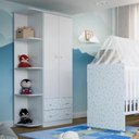 Ver imagem 1 de Guarda Roupa Infantil com Prateleiras 2 Portas 2 Gavetas New Baby Batrol Móveis