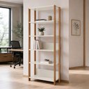Ver imagem 1 de Estante Livros Sala de Estar 73cm x 185cm com 6 Prateleiras Dalla Costa 100% MDF Cor:Off White com