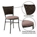 Ver imagem 7 de Kit 4 Cadeiras Heloisa Junco Sala Jantar Cozinha Estofada: Chocolate Mesclado