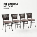 Ver mais imagens de Kit 4 Cadeiras Heloisa Junco Sala Jantar Cozinha Estofada: Chocolate Mesclado