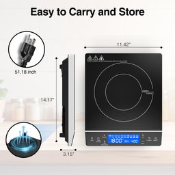 Vbgk Cooktop de Indução 1800w Portátil com Tela Touch e 9 Níveis (preto) - 8
