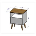 Ver imagem 3 de Mesa de Cabeceira 1 Gaveta Pés de Madeira Maciça Cancun Marrom