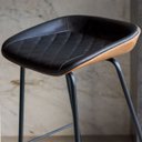 Ver imagem 5 de Kit 3 Cadeira Banqueta Alta com Assento Estofado em Couro Preto e Marrom Leather Edecasamoveis