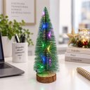 Ver imagem 7 de Mini Pinheiro de Natal LED Kit 2 Uni Fio de Fada Embutido Base de Madeira Casa Escritorio Decoracao 