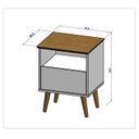Ver imagem 3 de Mesa de Cabeceira 1 Gaveta Pés de Madeira Maciça Cancun Branco