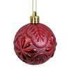 Bola Textura Folha e Flor Vinho 8cm C/ 9 Unidades Rio Master - 1