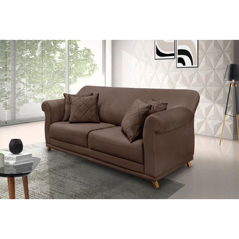 Sofá 2 Lugares 160cm Veludo Arras Marrom